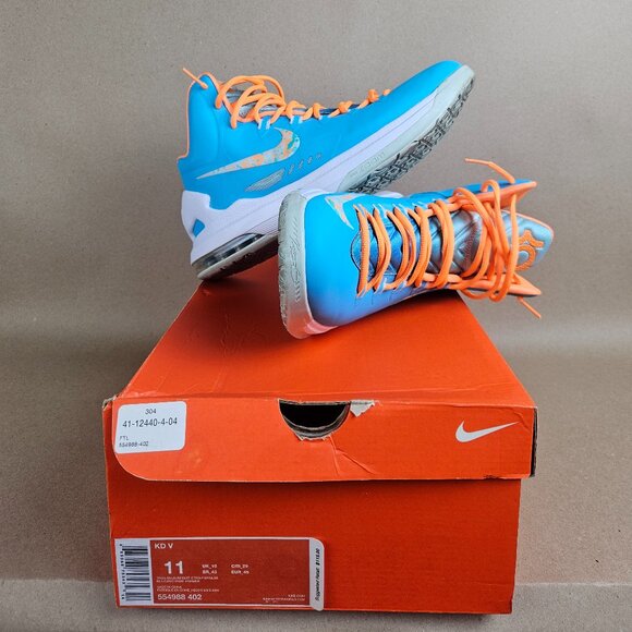 Nike KD 5 Easter Men's 11 Orange and Blue One Owner with original box - Picture 1 of 9